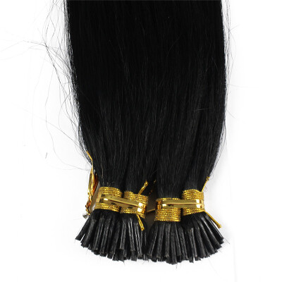 

1g/s 100g Human Virgin Hair Black Pre-bonded Keratin Stick I-tip Hair Extensions