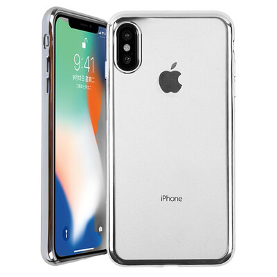 

Weiji iPhone X Phone Case Plating Прозрачный чехол для телефона Silver для iPhone X