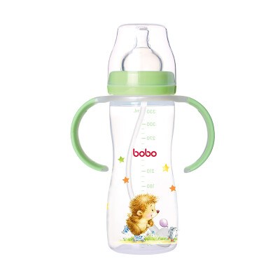 

Le Bao bobo PP handle straw bottle wide mouth automatic lock pacifier 330ml green newborn