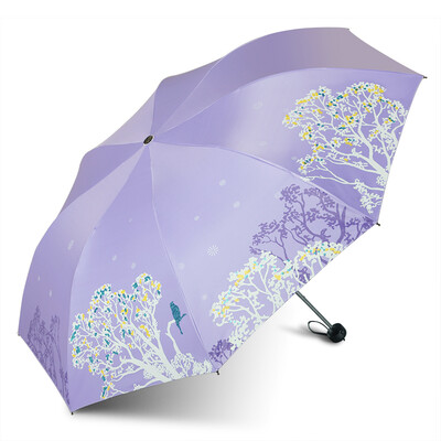 

Paradise fashion fruit small fresh umbrella black plastic UV protection UPF50 sun umbrella 30462ECLL purple