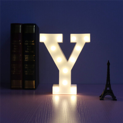 

WH 26 Letters White LED Night Light Marquee Sign Alphabet Lamp For Birthday Wedding Party Bedroom Wall Hanging Decoration
