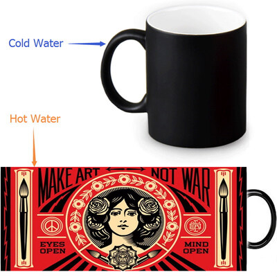 

Shepard Fairey Graffiti 350ml12oz Heat Reveal Mug Color Change Coffee Cup Sensitive Morphing Mugs Magic Mug Milk Tea Cups