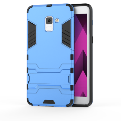 

Shockproof Ultra-thin Armor Plastic TPU Back Case Cover with Stand Holder Phone Case for Samsung Galaxy A7 2018