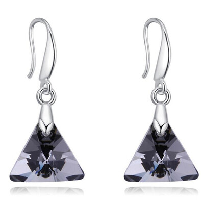 

Triangle Crystal from Austrian Blue Long Drop Earrings Jewelry For Women Accessories Bijoux Party Gift 27400