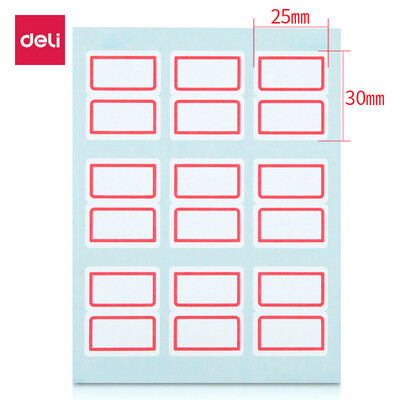 

Deli 108 pieces of 25×30mm red frame sticker stickers self-adhesive label name stickers 9 pieces piece 7191