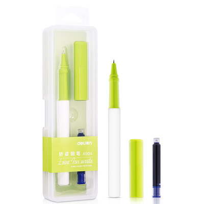 

Deli deli EF dark tip excellent series of posture posture pen signature pen positive posture pen student practice accompanying set triangle rod gift ink green A904