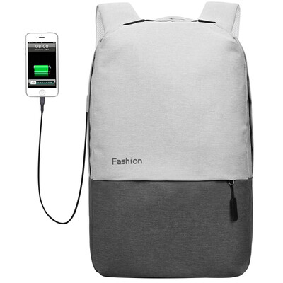 

Fashi F4Y shoulder bag male 156 inch computer bag Korean high school students bag trendy sports&leisure travel backpack with USB interface JS2838 gray
