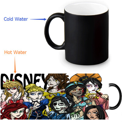 

Zombie Princess 350ml12oz Heat Reveal Mug Color Change Coffee Cup Sensitive Morphing Mugs Magic Mug Milk Tea Cups