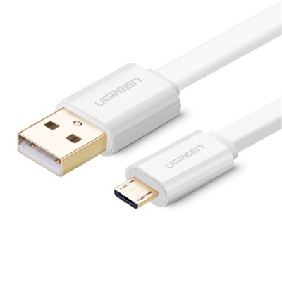 

Green Micro USB charging&data transferring cable1 meterwhite-flat wire