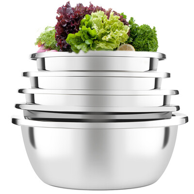 

European Oak OAK thick stainless steel flavor bucket basin sieve five sets of vegetables washing drain surface mixing bacon rice sieve five combinations OX-C105
