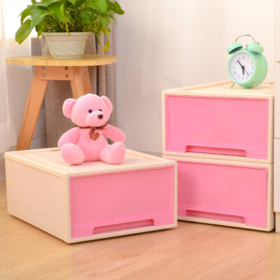 

Baicaoyuan plastic storage box storage box drawer storage cabinet storage cabinet wardrobe storage box 20L3 cherry powder
