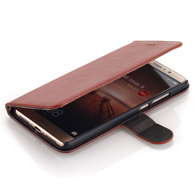 

Huawei Mate 9 Case Luxury Brown Pattern Wallet Style Magnetic Design Flip PU Leather Card Holder Cover Standup Cover