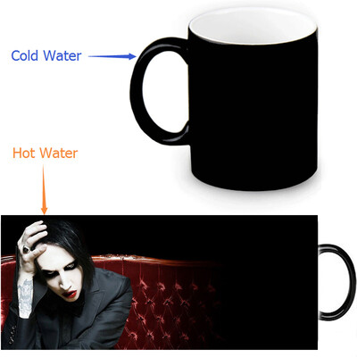 

Marilyn Manson 350ml12oz Heat Reveal Mug Color Change Coffee Cup Sensitive Morphing Mugs Magic Mug Milk Tea Cups