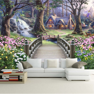 

Modern Wallpaper European Fantasy World Forest Garden Custom Photo Wall Paper Murals Kids Room Background Mural Wall Paper