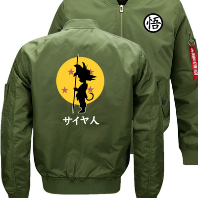 

Dragon Ball Bomber Flight Flying Jacket Winter thicken Warm Zipper Men Jackets Anime Mens Casual Coat