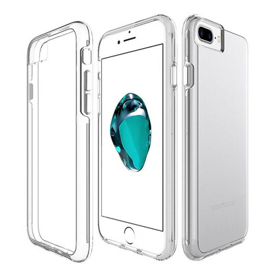 

Броня TPU + PC 2-в-1 Защитный чехол Back Cove для iPhone 7 Plus / iPhone 8 Plus - Прозрачный