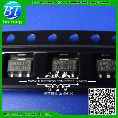 

Free Shipping 50PCS AMS1117-2.5V AMS1117 LM1117 1117 2.5V Voltage Regulator SOT-89