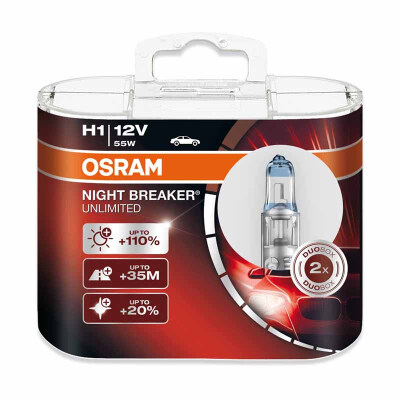 

OSRAM NIGHT BREAKER UNLIMITED 12V H1 H4 H7 H11 9005 9006 Автоматические лампы фар Лампы Hi / lo Beam Fog Light 2PCs НОВАЯ УПАКОВКА