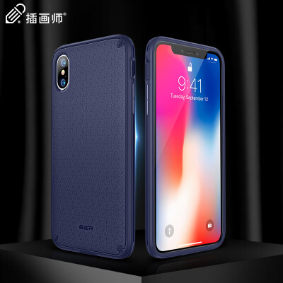 

Illustrator Apple X Mobile Shell Scrub Soft Shell DropSlipAnti-fingerprint iphonex Mobile ShellMobile Phone Case Lightweight Simple Fashion Unisex All-inclusive Yage-Blue