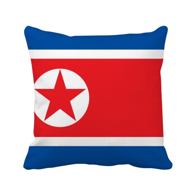

North Korea National Flag Asia Country Square Throw Pillow Insert Cushion Cover Home Sofa Decor Gift