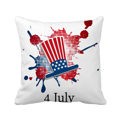 

America 4 July Independent Day Hat Square Throw Pillow Insert Cushion Cover Home Sofa Decor Gift