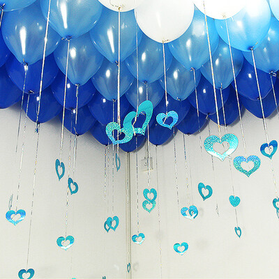 

Yu Hua Ze Balloon Set 200 Pack Heart-shaped Pendant Wedding Celebration Birthday Proposal Holiday Decorations Purple White Pump