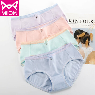 

Cat MiiOW Womens Underwear Waist Sexy Lace Panties Womens Solid Color Cotton Triangle Large Size Womens Underwear 4 Gift Boxes Elegant Pendant  17090