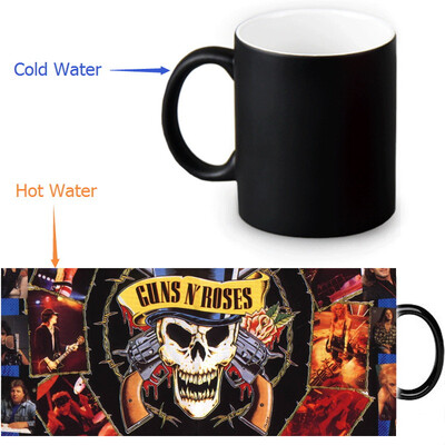 

Guns and Rose 350ml/12oz Heat Reveal Mug Color Change Coffee Cup Sensitive Morphing Mugs Magic Mug Milk Tea Cups
