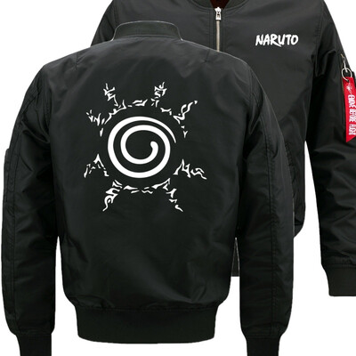 

NARUTO Anime Akatsuki Bomber Flight Flying Jacket Winter thicken Warm Zipper Men Jackets Anime Mens Casual Coat