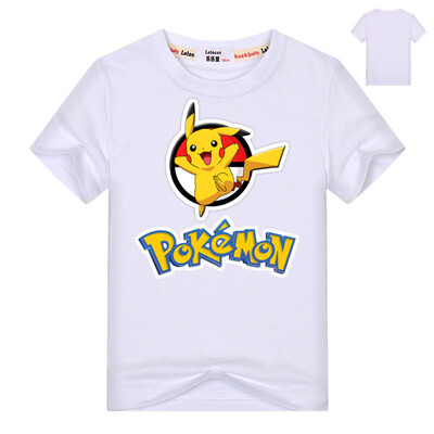 

Летние дети дети Шорты футболки хлопчатобумажные Pokemon Go мальчики девушки tops тройники пикачу t рубашки для одежды для девочек