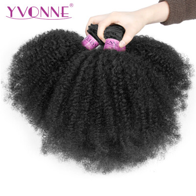 

YVONNE Brazilian Virgin Hair Afro Curly 3 Bundleslot Human Hair Bundles Natural Color Free Shipping