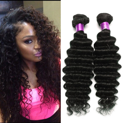 

7A Brazilian Deep Wave Hair Wefts Virgin Brazilian Deep Wave Hair Extensions Natural Black 100 Unprocessed Brazilian Deep Wave