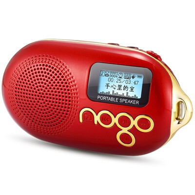 

NOGO Q12 color version of the elderly radio portable card small speakers mini stereo Chinese display gold red