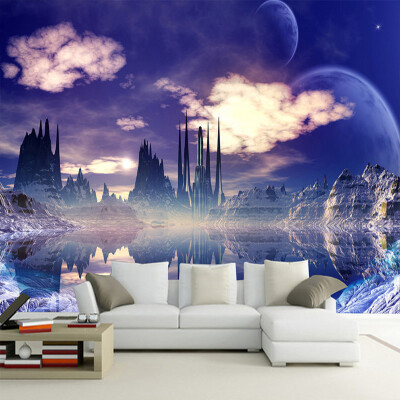 

Custom Wall Mural Painting Castle In The Sky Photo Background Wallpaper For Living Room 3D Wall Murals Wallpaper Home Decor