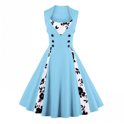 

S-5XL Для женщин халат Булавки платье ретро 2018 Винтаж 50 s 60 s рокабилли Print swing летние женские Платья