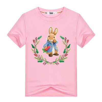 

Princess Girl T shirt Flower Cool Rabbit Print Shirts 2018 Summer Brand New Хлопок Одежда для Девочки Возраст 3 6 9 Year Gift