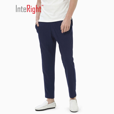 

INTERIGHT casual pants male elastic moisture wicking quick-drying nine points casual pants navy 30