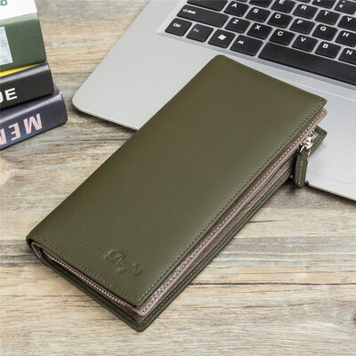 

Men Wallets Long Genuine Leather Male Purse Large Capacity Phone Bag Real Cowhide Man Day Clutches Bag Business
