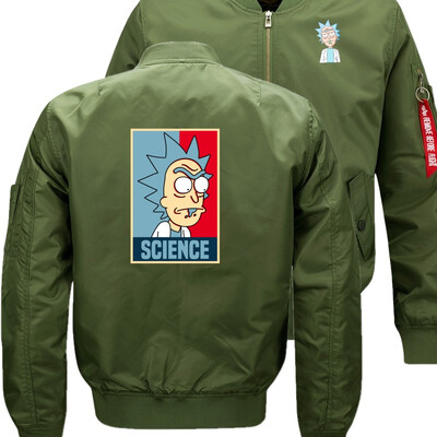 

Rick&Morty SCIENCE Bomber Flight Flying Jacket Winter thicken Warm Zipper Men Jackets Anime Mens Casual Coat
