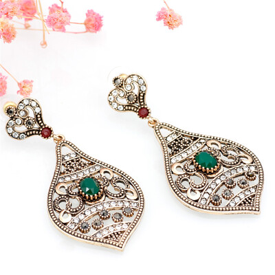 

Новые круглые смолы Vintage Серьги Bijoux Турецкая цветочная падающая серьга Max Brincos Grandes Металлический сплав Аксессуары дл