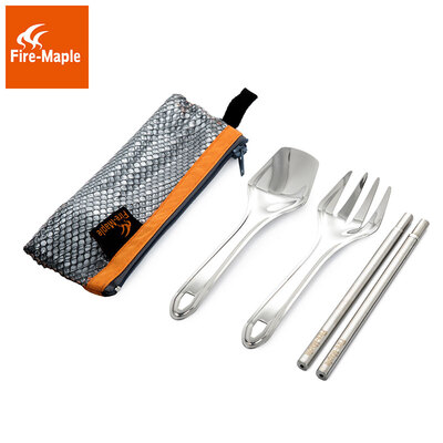 

Fire Maple FIRE-MAPLE FMT-837 Short three-piece camping picnic fork spoon chopsticks portable outdoor cutlery set
