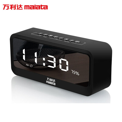 

Malata Audio Bluetooth Speaker Card Subwoofer Phone Desktop Alarm Clock Mini Mirror Sound S66 Black