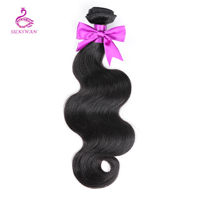 

Silkswan Hair Brazilian Body Wave Remy Hair Weaving Natural Color Human Hair Bundles 8-22 inch