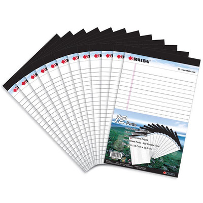 

Kaiser KAISA 00561 A5 white legalpad paper with tape 50 pages 127 203mm