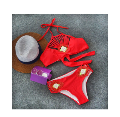 

China Red Water Girl Swimwear Set with bra&panty