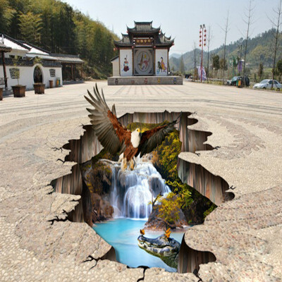 

Free Shipping Gentle crocodile 3D outdoor painting thickened bathroom mall living room square bedroom flooring mural 250cmx200cm