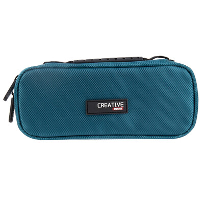 

Deli deli large-capacity portable pencil case multi-function Oxford cloth pencil storage bag carbon gray blue 66760