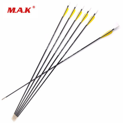 

6 Pcs 30 Inches Carbon Arrows Spine 1000 Diameter 5mm Outer-type Tips Training Arrow for Archery Hunting