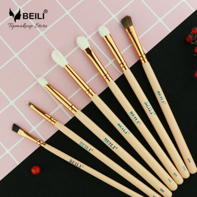 

BEILI ROSA 7 Stücke Ziege synthetische haar Grundlage concealer lidschatten augenbraue Make-Up pinsel Set