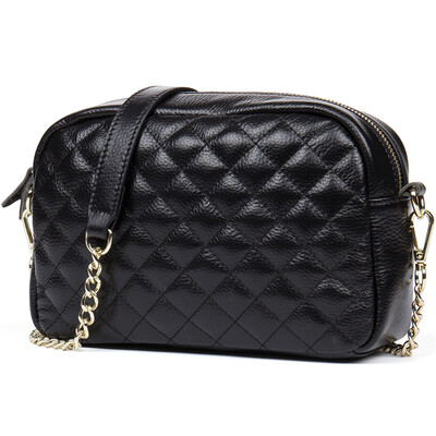 

HMILY Genuine Leather Women Messenger Bag Plaid ladies Crossbody Bag Chain Trendy Cowskin Small Shopping Daily Shoulder Bag